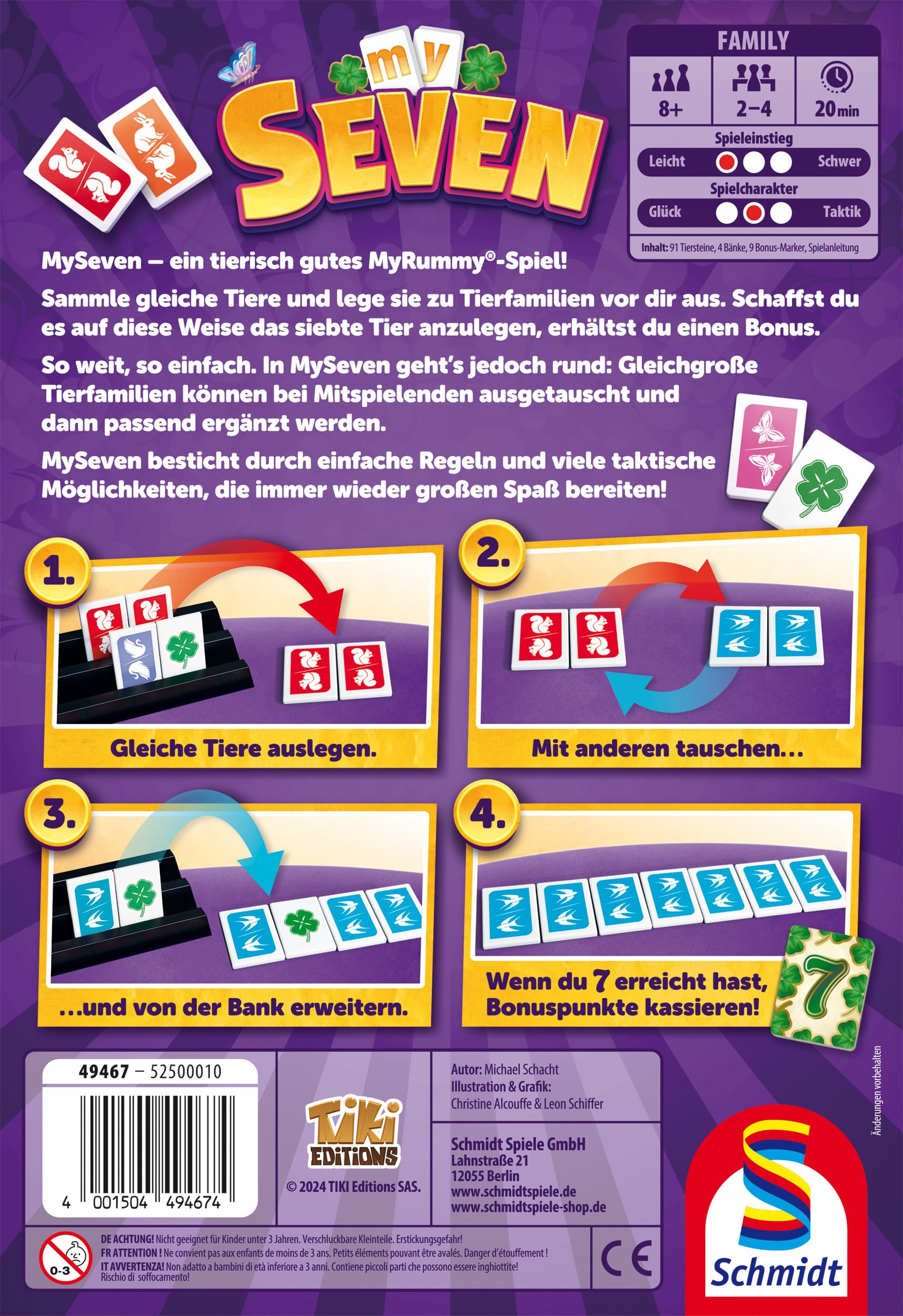 Schmidt Spiele 49467 MySeven, gra podróżna, gra niosek