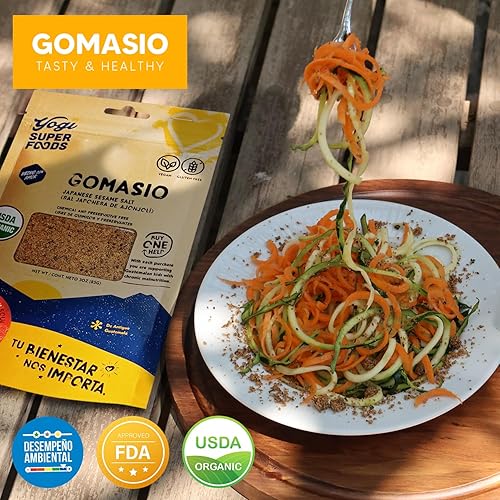Miniatura 6 de Yogi Super Foods Sal de sésamo de Gomasio japonés, semillas de sésamo tostadas japonesas hechas con condimento de algas Nori, sal del Himalaya, una