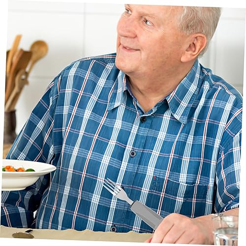 Miniatura 2 de 1 juego de vajilla antivibración para los ancianos, juego de vajilla de plástico, utensilios adaptables, utensilios portátiles, juego de utensilios