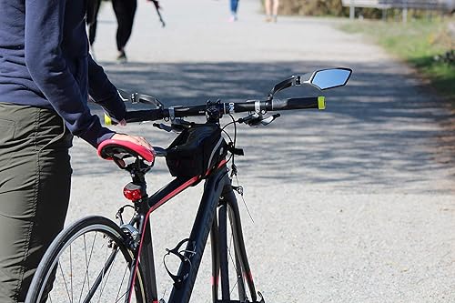 Miniatura 7 de Hafny Nuevo espejo de bicicleta para manillar resistente a explosiones HD espejo de vidrio transparente seguro espejo giratorio ajustable espejo