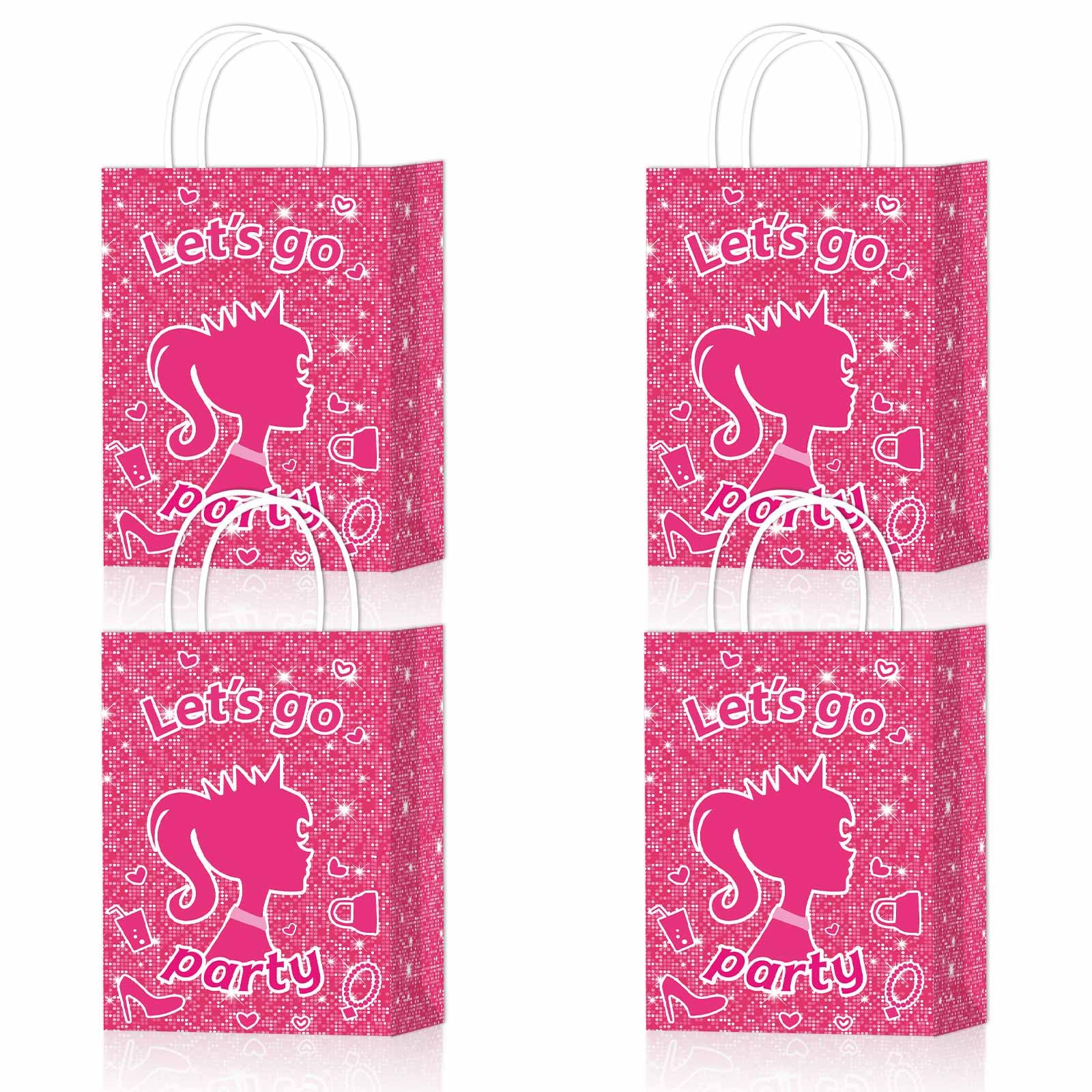 Zliisang 16pcs Pink Princess Party Favor Bags Princess Goodie Gift Bags for Kids Birthday Party Decorations Gift Supplies