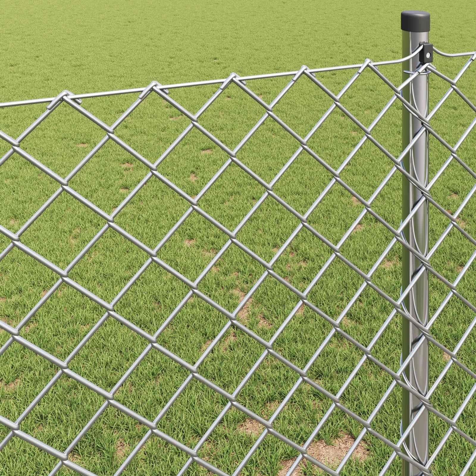 Valla de cadena de plata de 10 x 0,6 m, acero galvanizado, resistente a los rayos UV, resistente y resistente a la intemperie para jardín, terraza y delimitación de parcelas