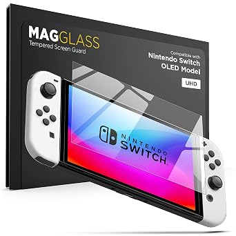 magglass Screen Protector Compatible with Nintendo Switch OLED 2021 UHD Tempered Glass Guard
