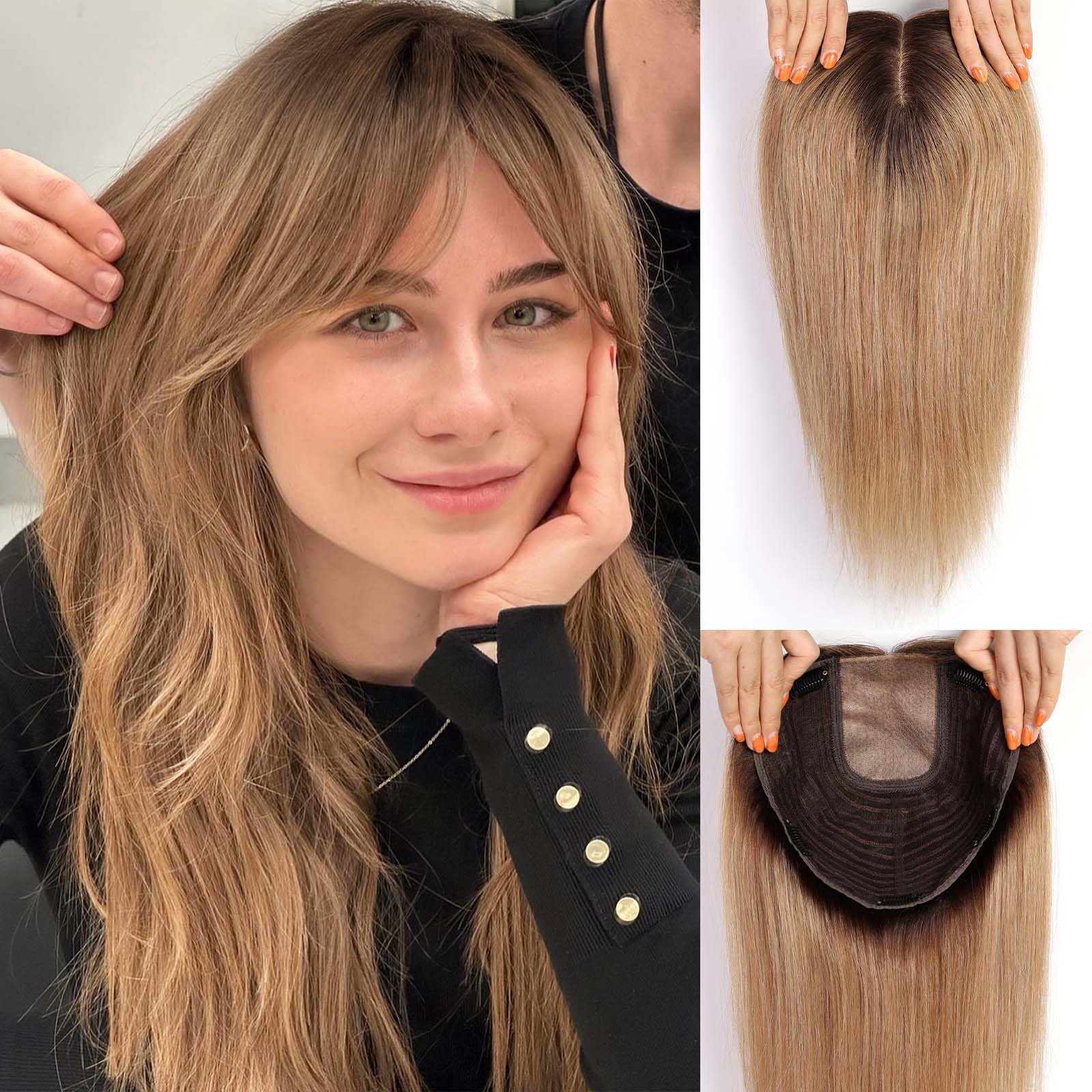 Amazon.com : HAIRCUBE 16 inch Hair Toppers for Women Real  display picture 2