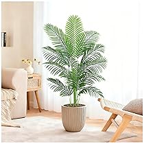 Finto albero di palma artificiale con 18 tronchi e vero Design corteccia, poliestere Premium, palma del paradiso tropicale in vaso (nero, 120CM)