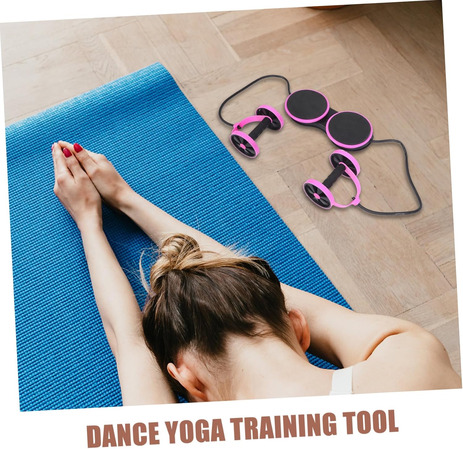 YARNOW Detachable Pull Rope Abdominal Trainer Wheel 6 Strength Levels Home Gym Leg Arm Waist Workout Tool