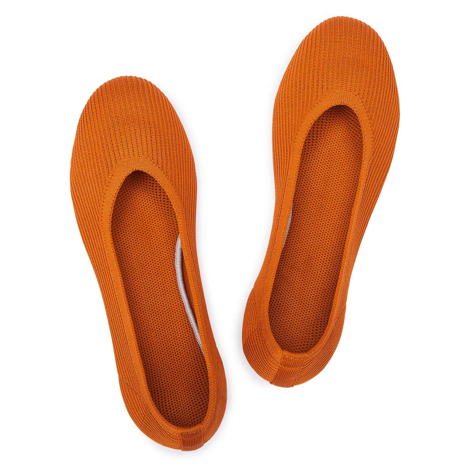 Frank Mully Women's Ballet Flats Round Toe Walking Flats Slip On Work Shoes Knitted Flats Shoes for Woman Soft Lightweight