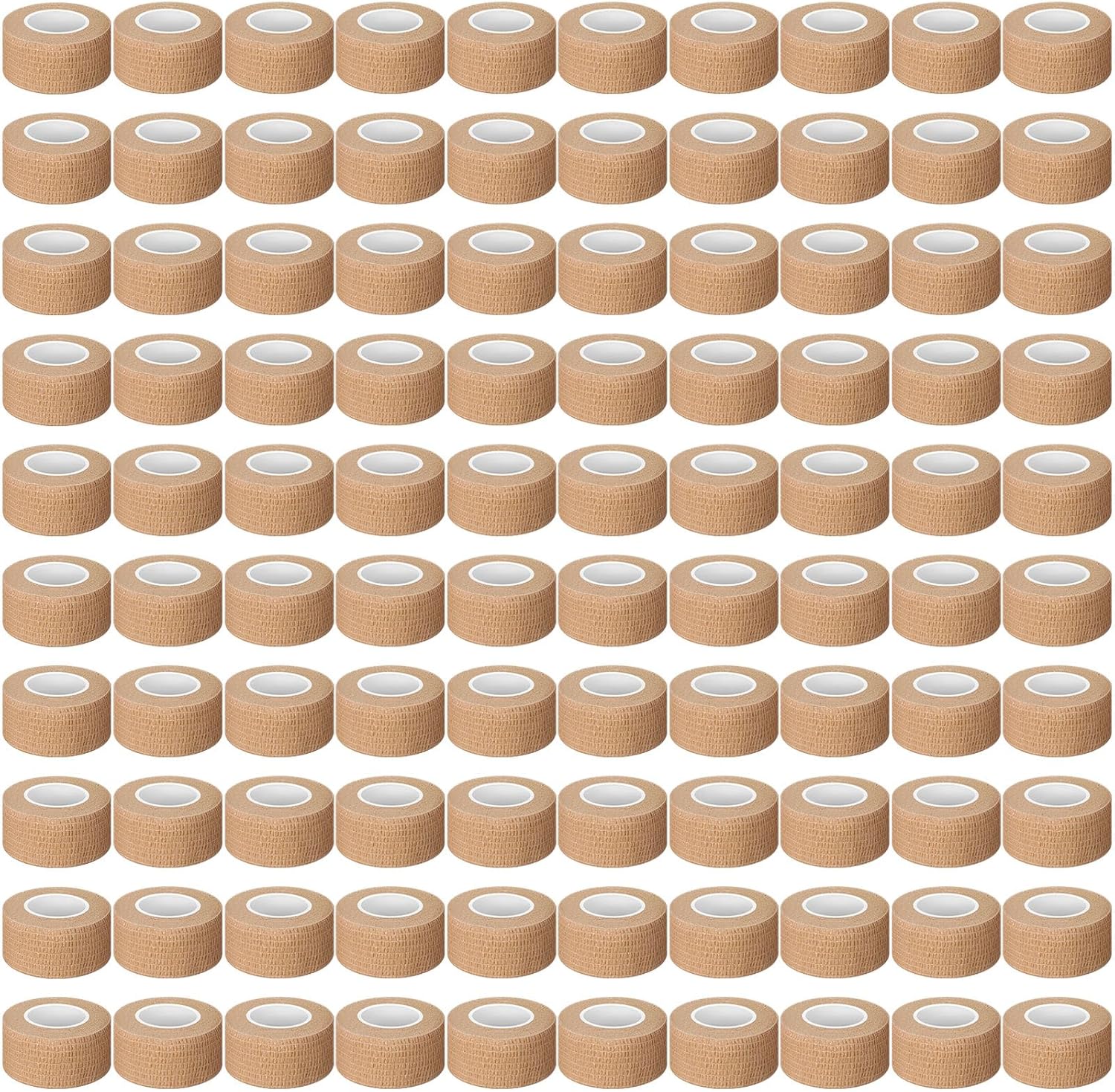 Treela 96 Pack Self Adhesive Bandage Wrap 1 Inch X 5 Yard Self Adherent Cohesive Bandages Elastic Athletic Sports Tape Breathable Wound Tape for Stretch Athletic Wrist Ankle(Nude)