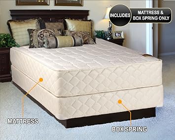 Dream Solutions USA Grandeur Deluxe Queen Size 60x80x12 Mattress and Box Spring Set Fully Assembled, Good for Your Back, Luxury Height, Long Lasting and 2 Sided
