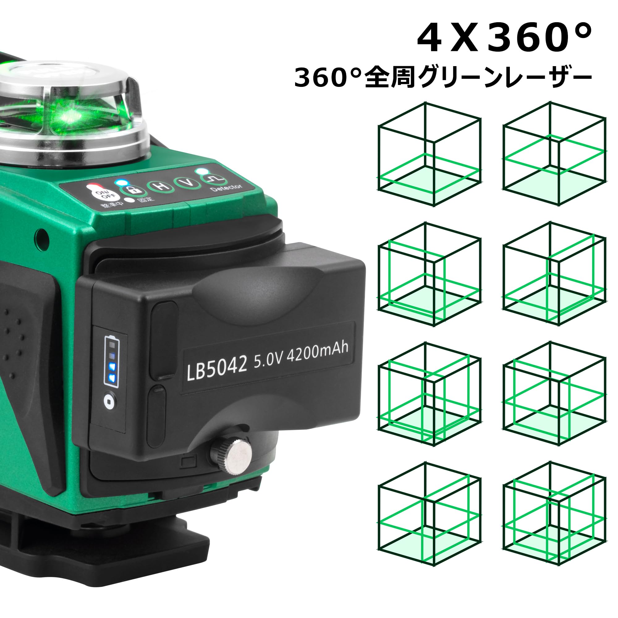 Amazon | Firecore レーザー墨出し器 4x360°グリーンレーザー フル 