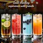 Ensemble de lunettes Highball 6,13oz Coupes en verre pour boissons mixtes, bière, mojito, eau et jus, verre en cristal épais pour cuisine, restaurant, bar à domicile et fêtes