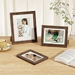 Vivelove 9x12 Picture Frames Walnut Wood, Wooden Picture Frames with Mat to 6"x8", 9 by 12 Photo Frame With HD Tempered Glass, For Wall&Tabletop Display, 1 Pack