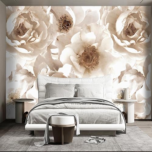 Miniatura 2 de WXHFM - Mural de pared floral para dormitorio de niñas, moderno mural de pared de flores para sala de estar, 91 x 65 pulgadas (no se puede despegar