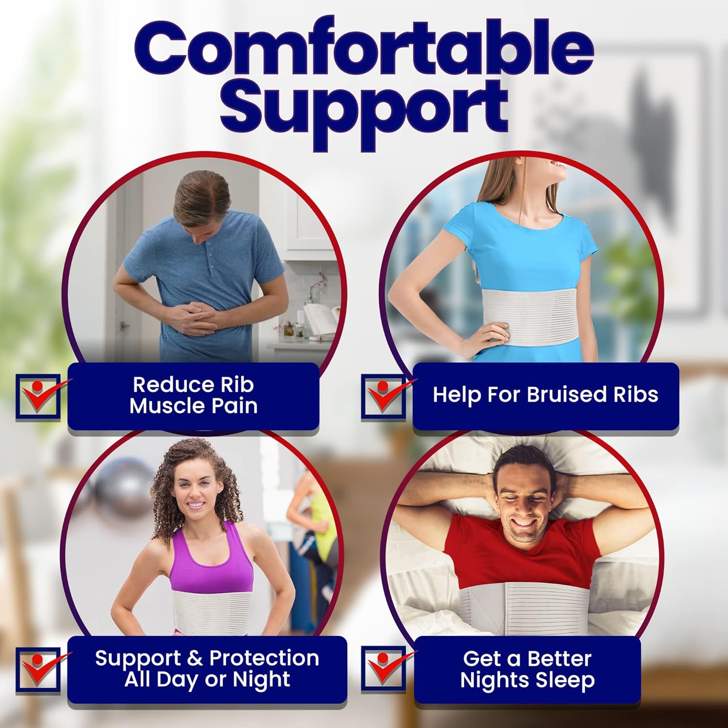 Buy Chest Binder Rib Brace Beige Rib Belt to Reduce Rib Cage Pain