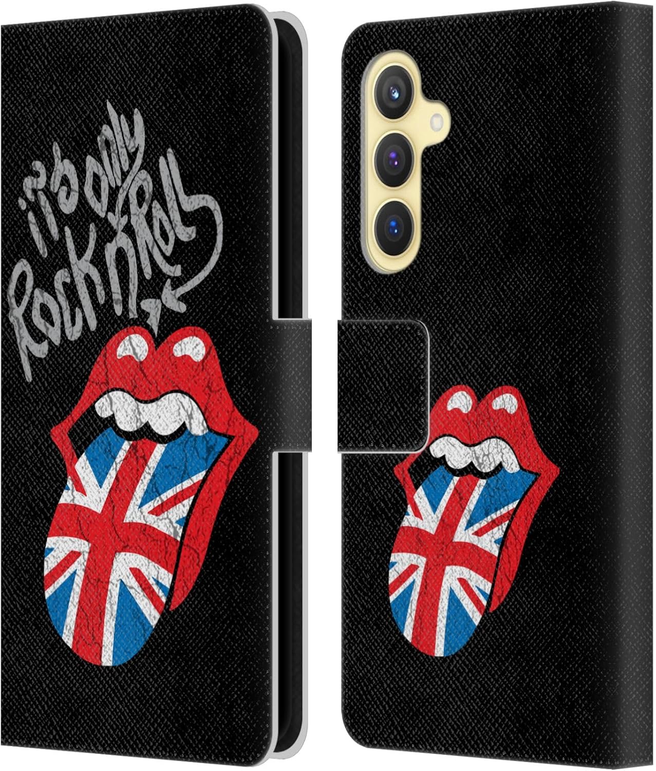 Head Case Designs Officially Licensed The Rolling Stones Only Rock and Roll Distressed Albums Leather Wallet Case Compatible with Samsung Galaxy S23 FE 5G