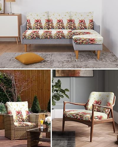 Miniatura 20 de Fundas de cojín para sofá de Navidad, funda elástica para sofá con parte inferior elástica, fundas de sofá con diseño de muñeco de nieve de Navidad