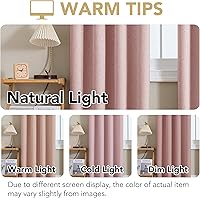 Vista 219 de H.VERSAILTEX Cortinas 100% opacas con aislamiento térmico, texturizadas, de lino, con bloqueo completo de calor y luz, para sala de estar y Negro