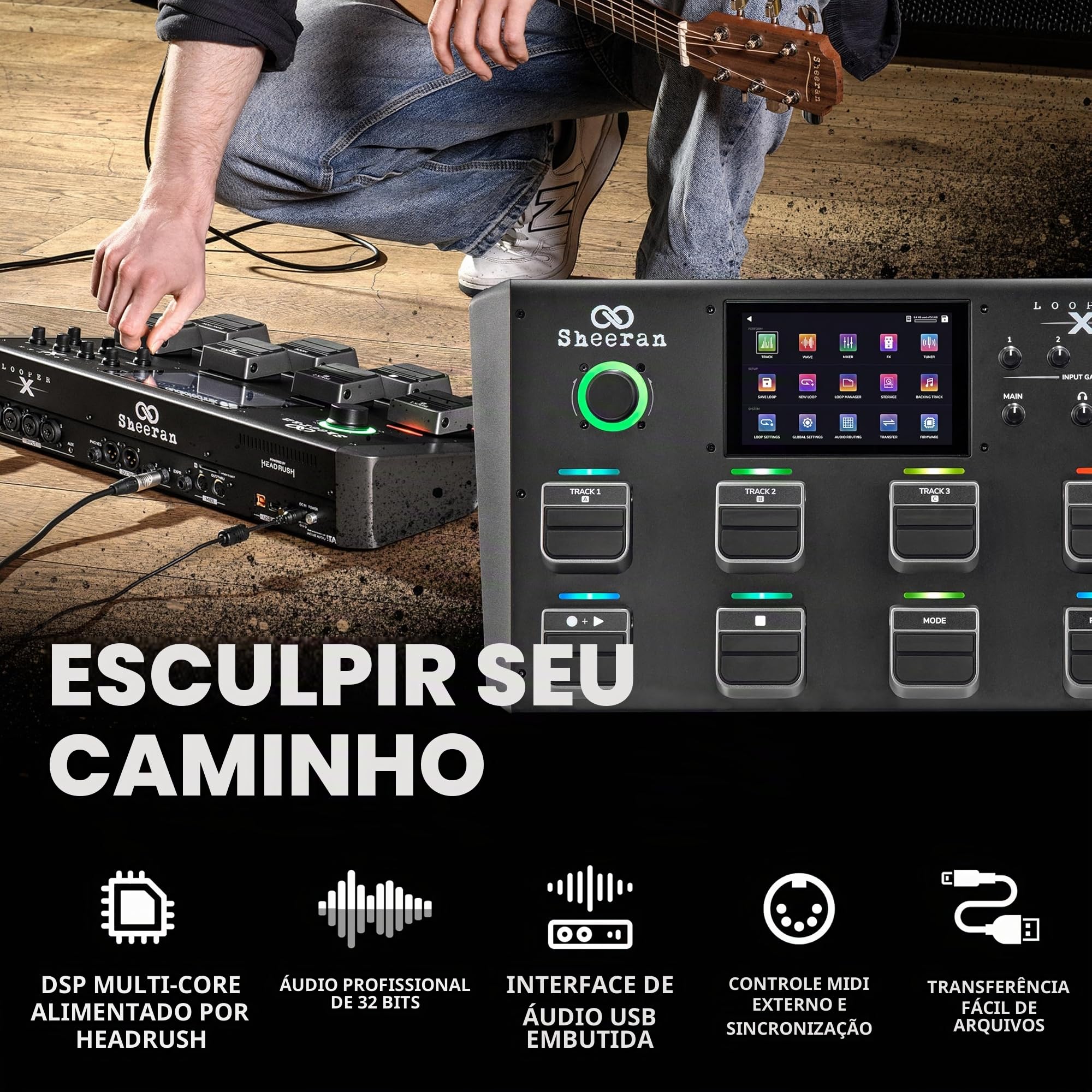 SHEERAN LOOPER X Multi-Track Looper Workstation with 8 Pedals for