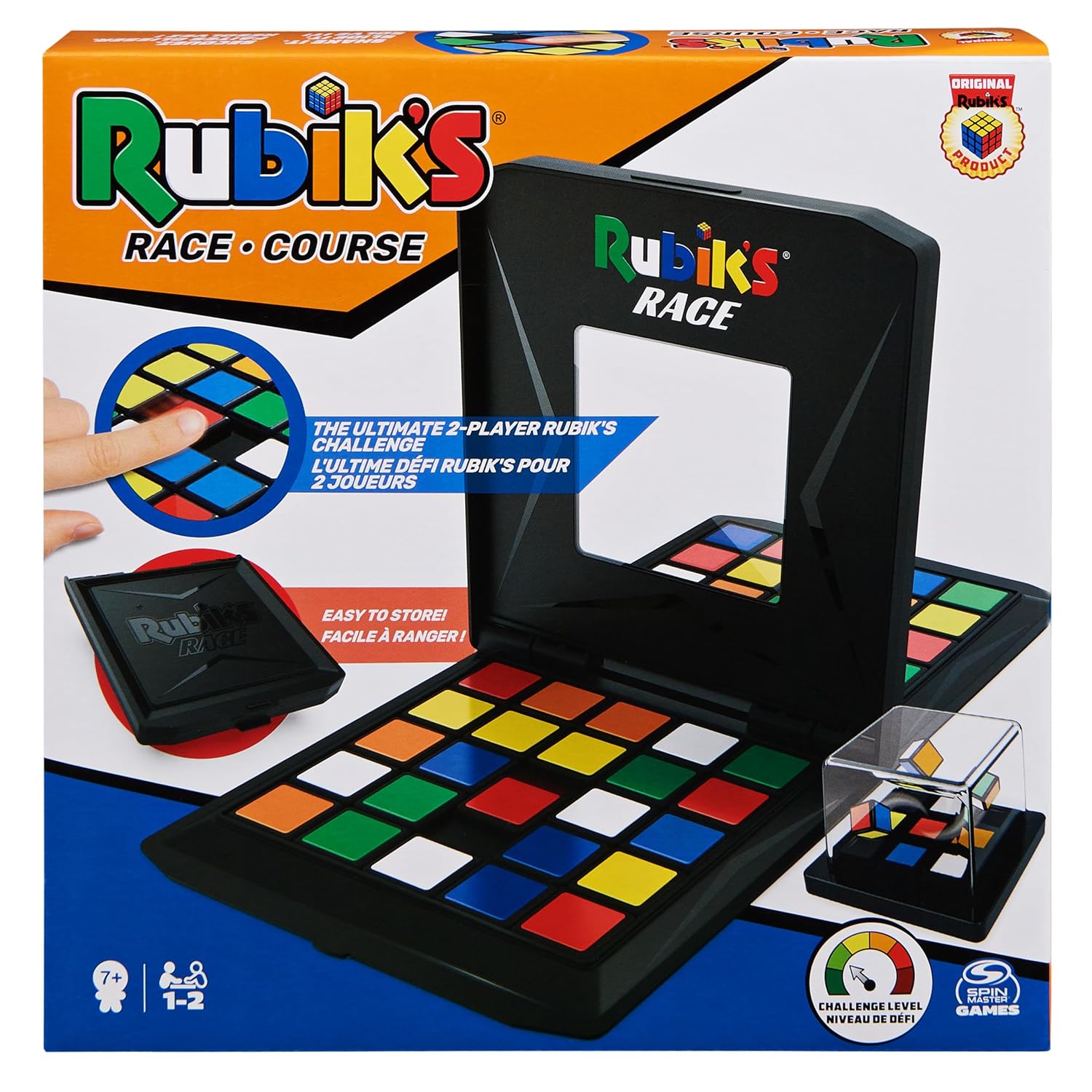 Rubik's Race 3x3 Classic Edition Board Game, 2 Players, Ages 7 and Up, Plastic, Sequential Movement Puzzle, 9 Pieces, 1 Count