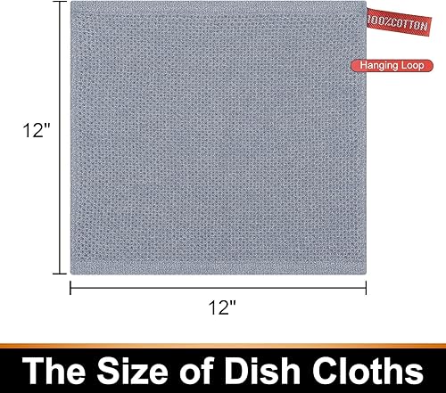 Miniatura 8 de Mordimy Trapos de cocina de algodón, superabsorbentes y sin pelusas, de tejido de punto gofre, de secado rápido, perfectos para lavar platos,