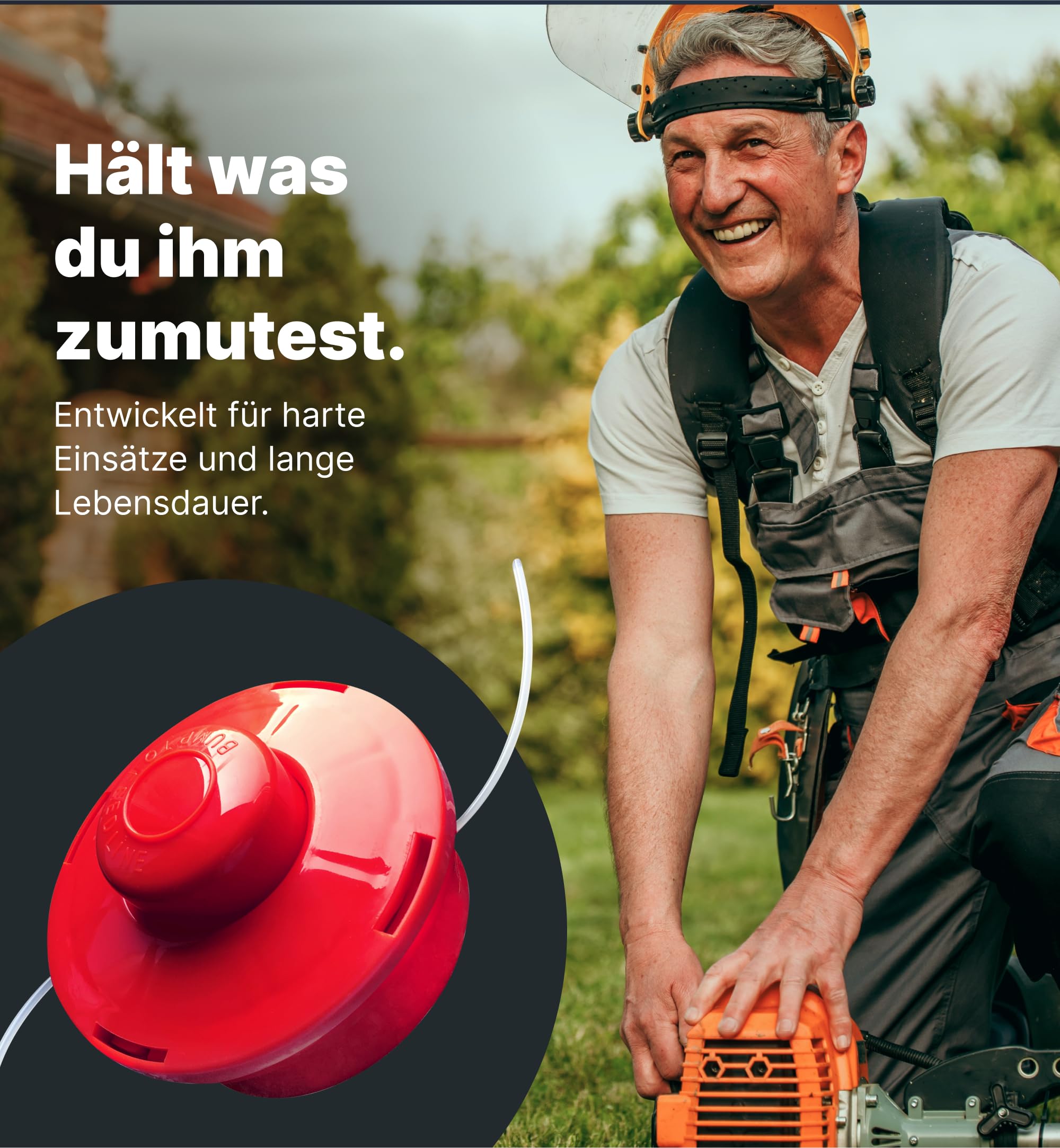 Nemaxx® FS2 Tap & Go Testina a Filo (Testina per decespugliatore) – Sistema semiautomatico Doppio Filo – per decespugliatore – M10 x 1,25 Filettatura Sinistra – 2 mm – Ø 380 mm – Rosso (30 Pezzi)