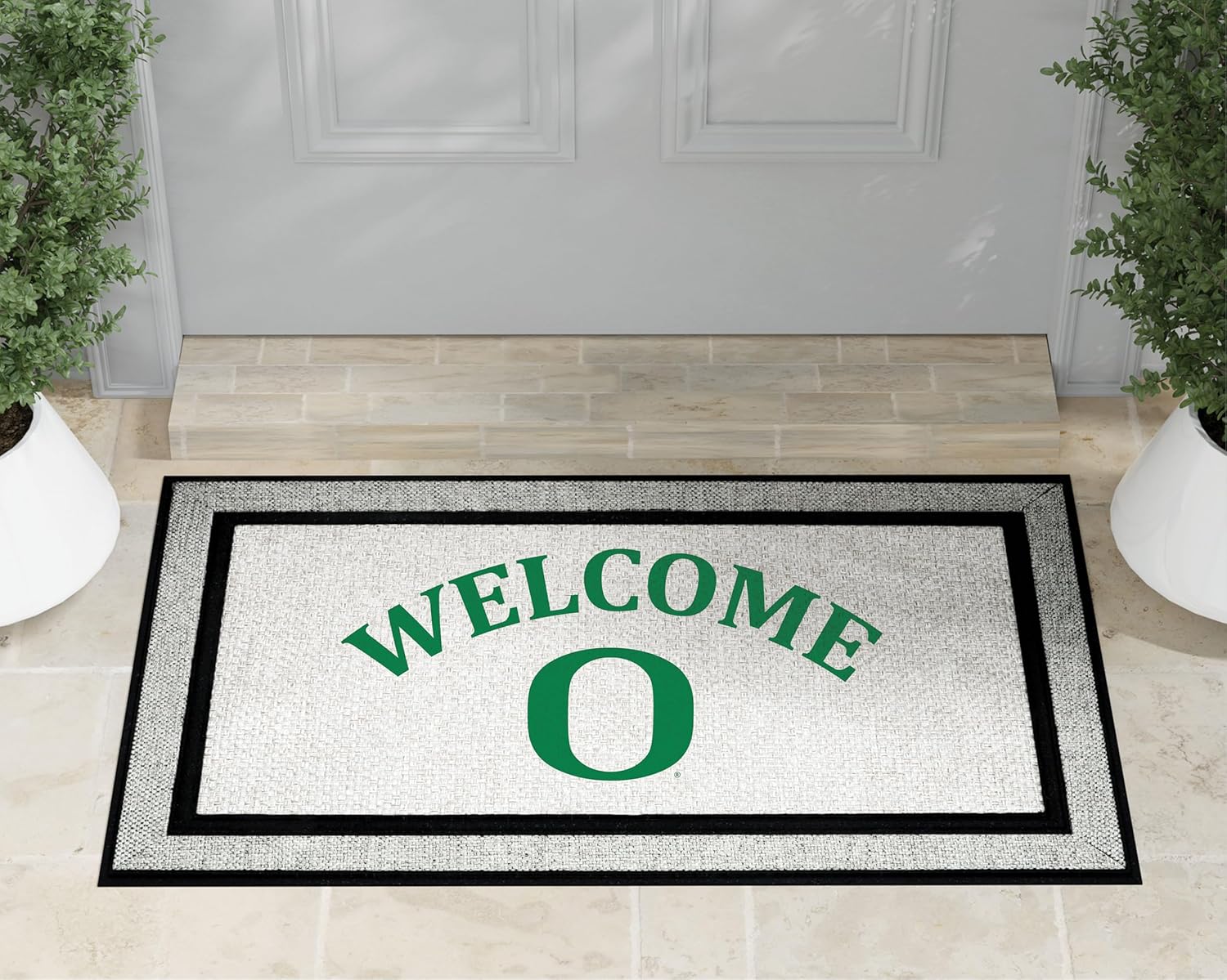 KH Sports Fan 18x30 Gray Oregon Ducks Welcome Doormat NCAA Rug