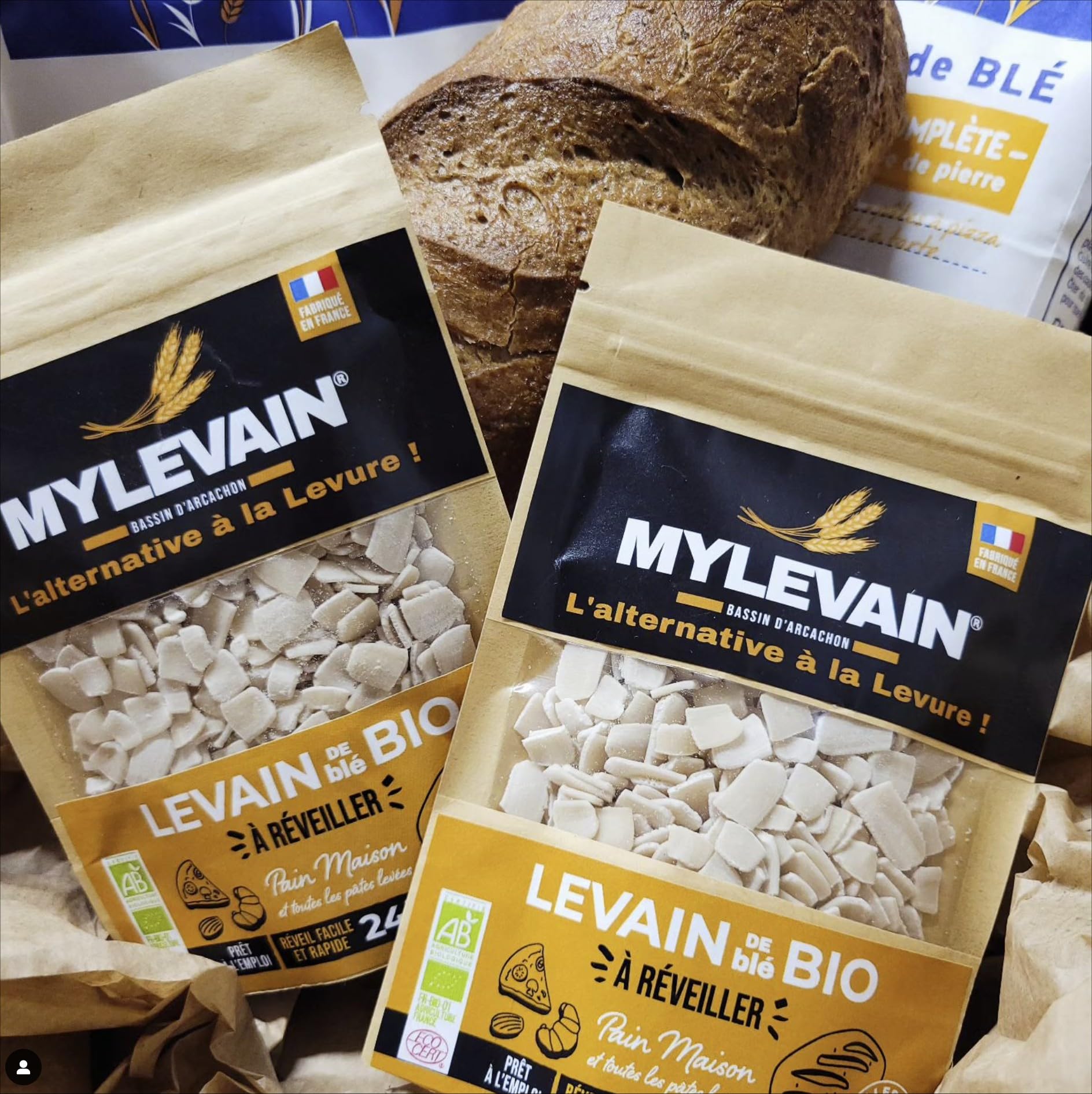 MYLEVAIN Francuskie naturalne płatki na zakwasie - Żywy organiczny zakwas - 2009 vintage