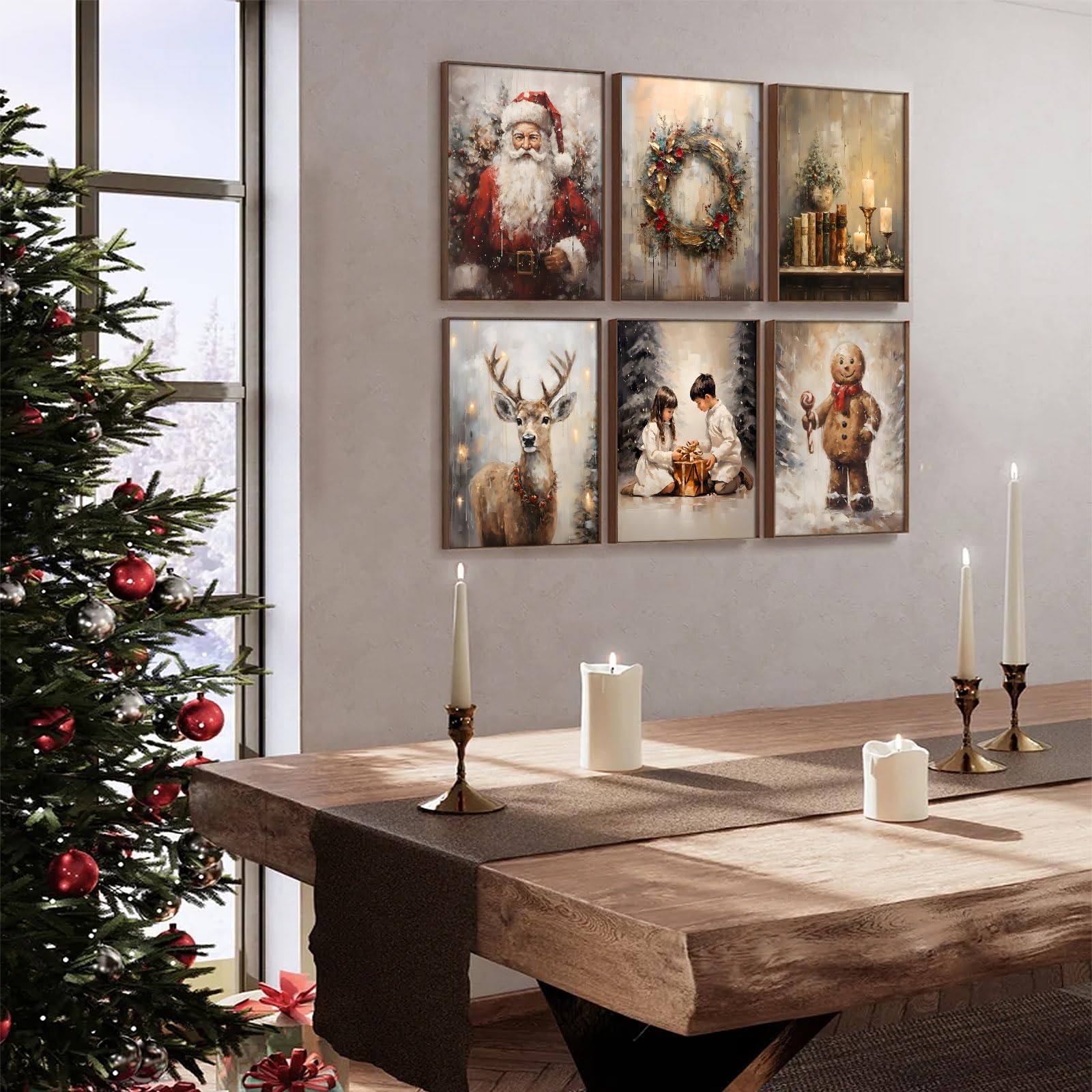 COLLECTION OF CHRISTMAS アートブック Amazon.com: Christmas Wall Art set of 6 Christmas Pictures Wall