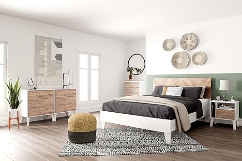 Miniatura 15 de Signature Design by Ashley Piperton - Cómoda de 6 cajones, color blanco y marrón claro Natural/