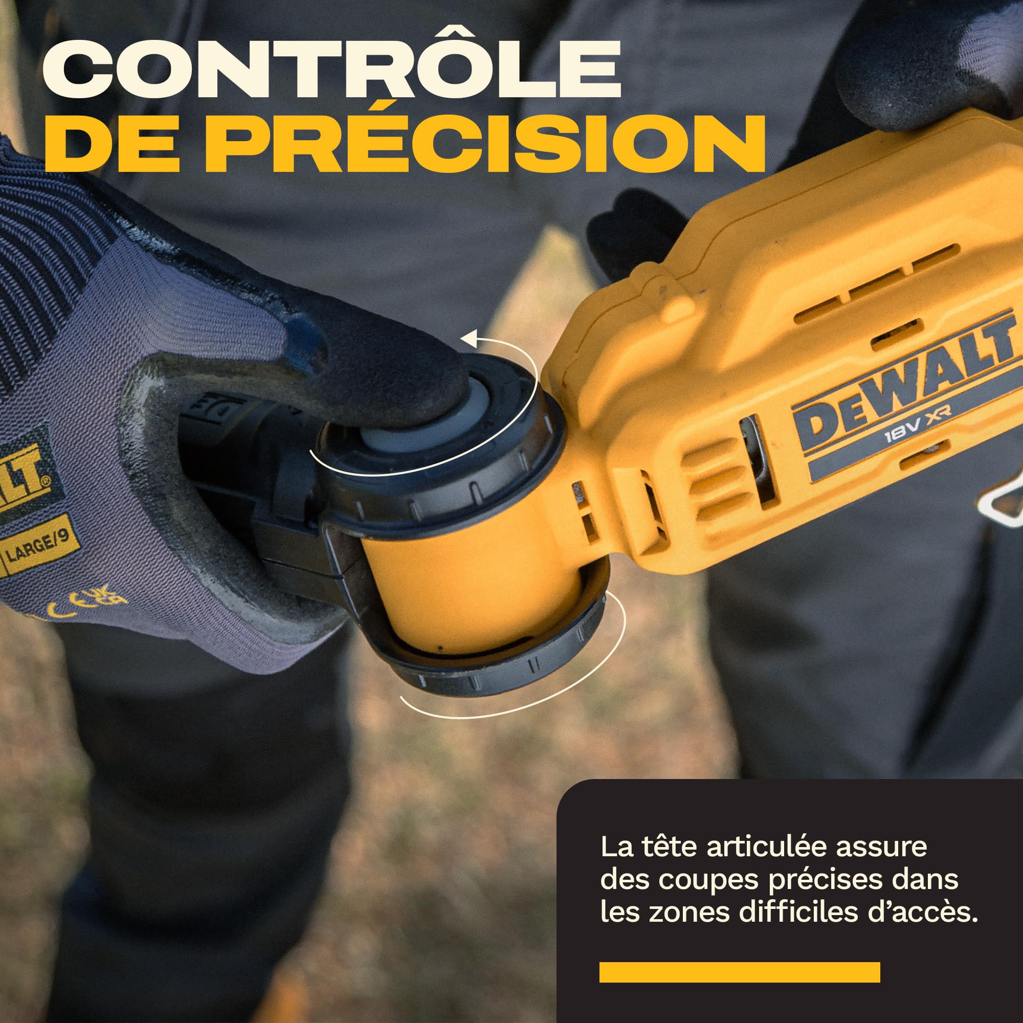 DEWALT 18V XR Élagueuse sur Perche Professionnelle ; Puissance et précision pour la coupe des branches en hauteur, Outil seul, DCMPP569N-XJ
