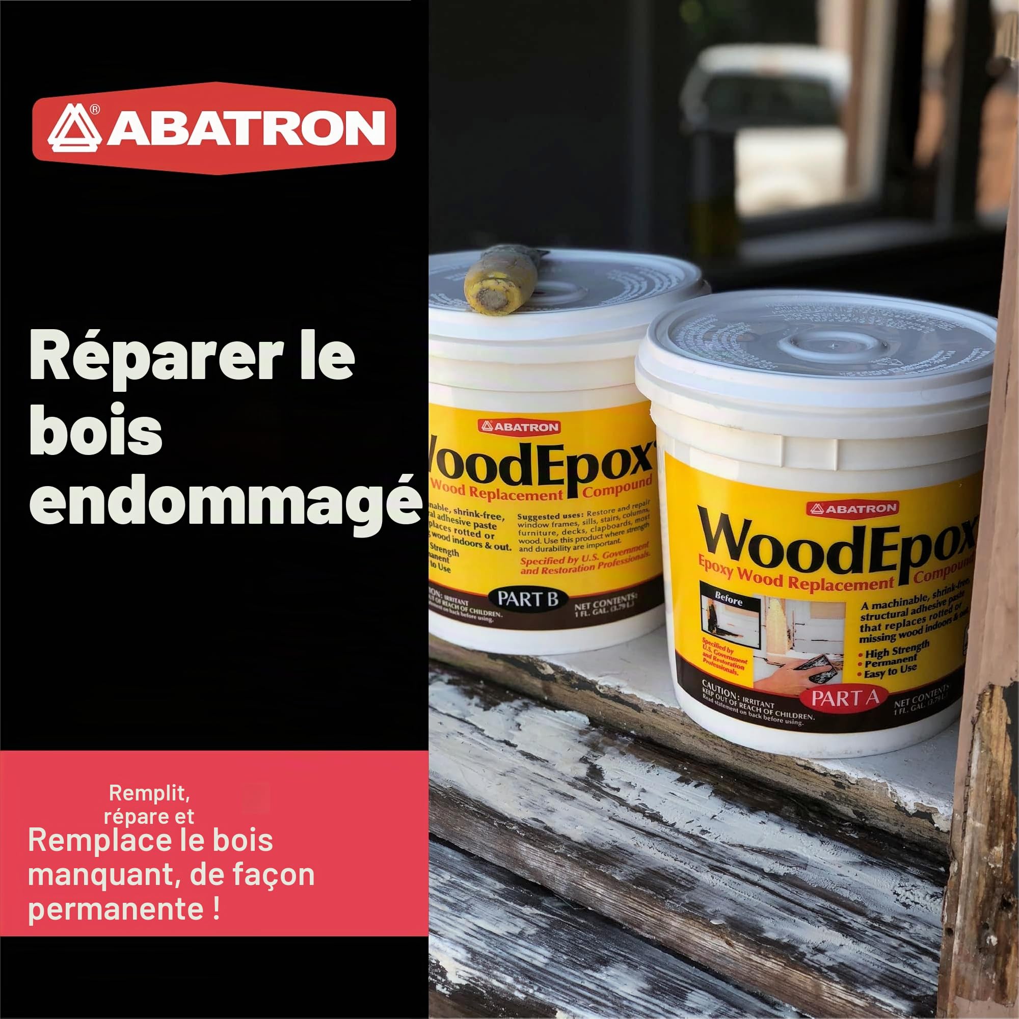 Abatron WoodEpox Mélange de remplacement pour bois époxy 340 g