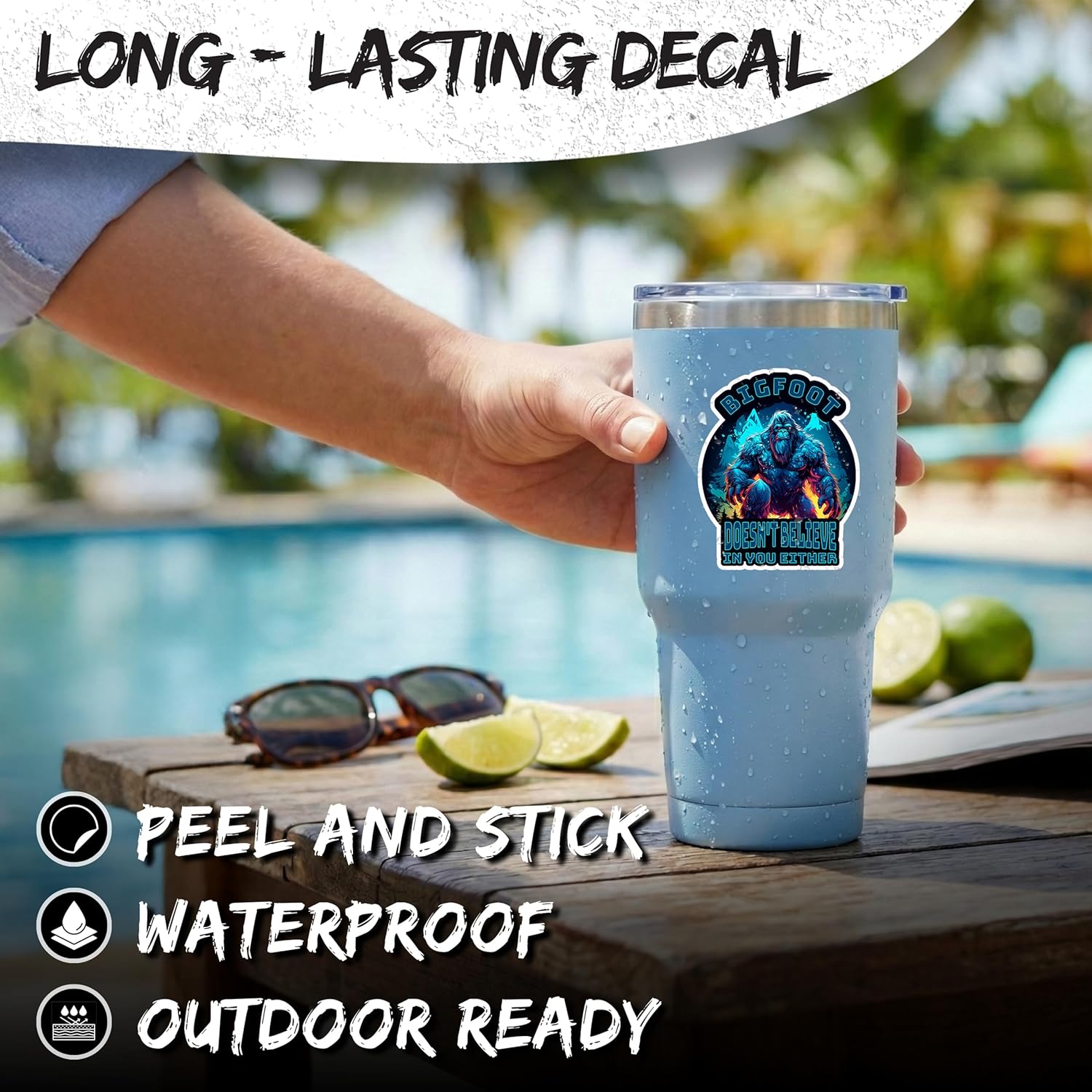 Bigfoot Doesn't Believe in You Either Sticker 4 Inch Sasquatch Meme - Waterproof Vinyl Decal for Laptop Water Bottle Car Tumbler - Durable Funny Aesthetic Long-Lasting Stickers for Adults ID44990 - Image 3