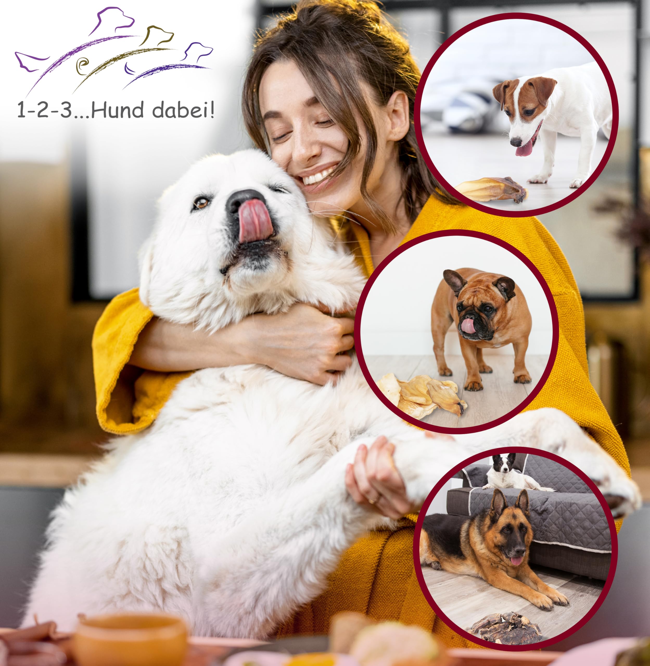 123...Hund dabei! - Büffel-Lunge 3kg, Rinderlunge XXL-Pack, fettarm, getrocknetes Rindfleisch, schonend getrocknet, Kauartikel vom Rind (Rinderlunge)