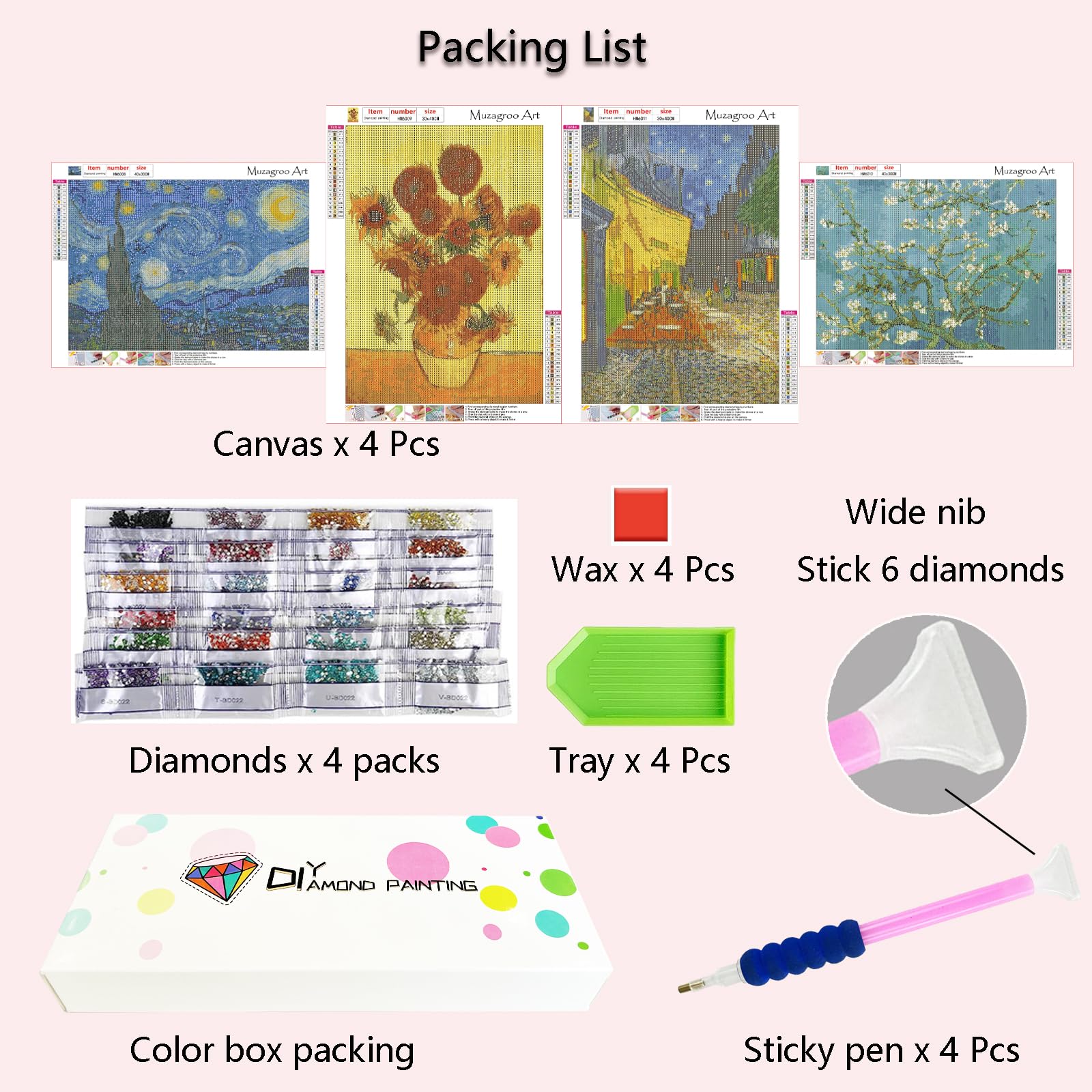 Amazon.com: Muzagroo Art Van Gogh Diamond Painting Kits for Adults