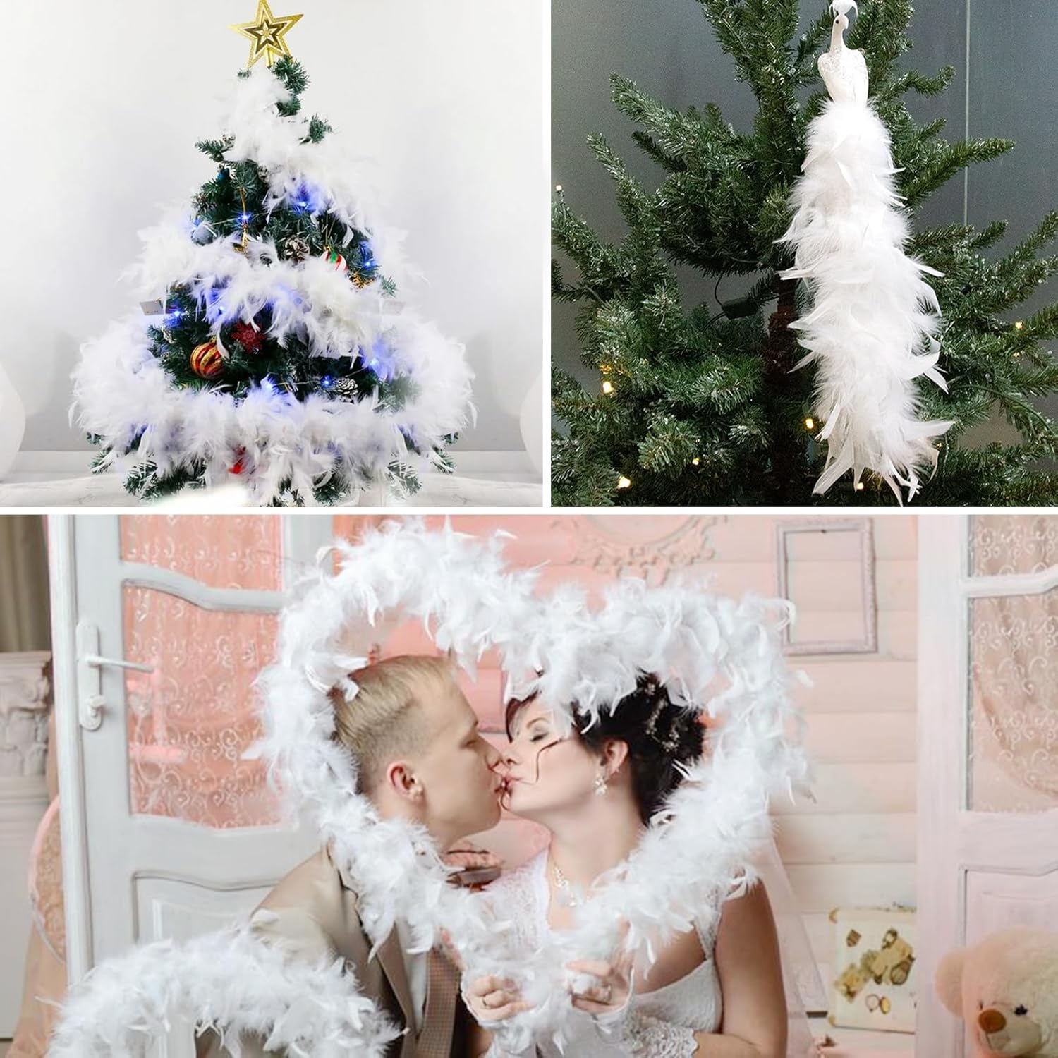 Feather Boa 30g 3Pcs/120g 1Pcs Turkey Feather Boa for DIY Craft Wedding Party Costume Decoration - Image 7