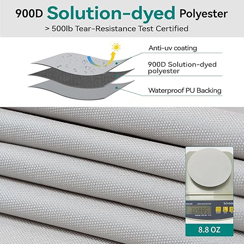 Miniatura 2 de Tuszom Cubierta de barco 100 % impermeable 800D de poliéster de grado marino remollable, cubierta de barco de tamaño completo para fuera de borda