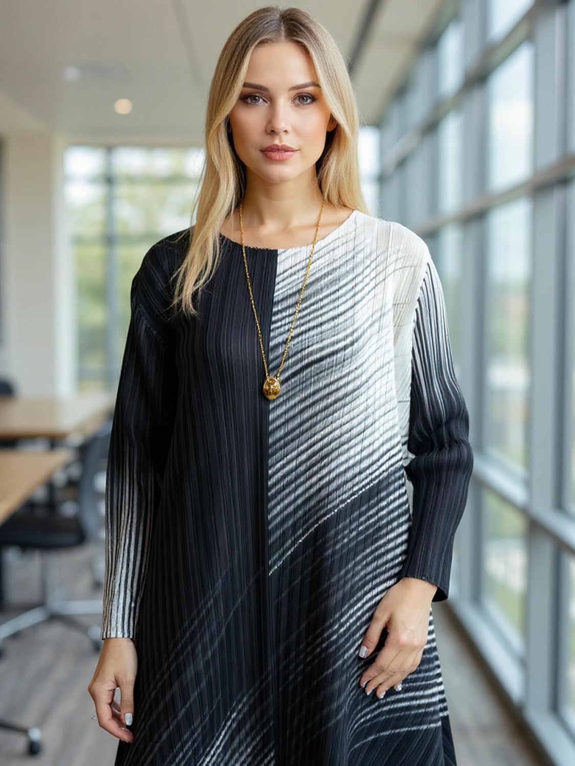 Women's Casual Long Sleeve Maxi Dress Wrinkle-Free Elegantly Classy Flowy One Size Dresses 2025 Fall New - Image 3