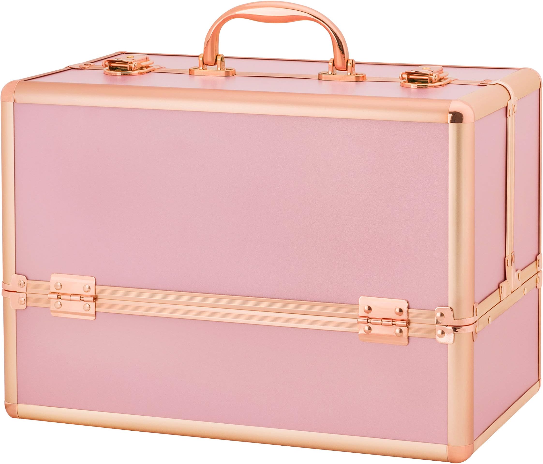 Makeup Case, Amasava Large Makeup Box Professional Storage Beauty Box Cosmetic Case Makeup Train Case Vanity Case Jewelry Organiser Rose Gold
