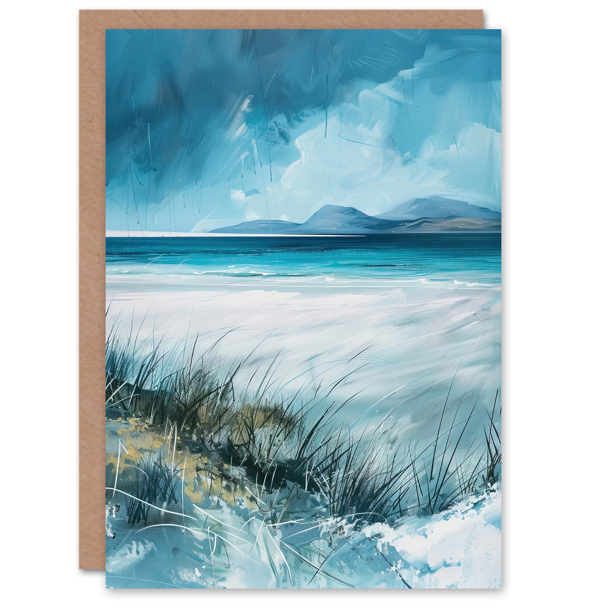 Artery8 Greeting Card Luskentyre Beach Isle of Harris Outer Hebrides Blank For All Him Or Her Art Birthday Card