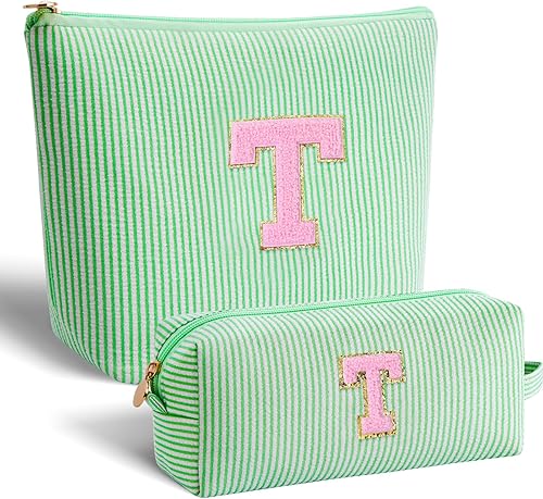 Miniatura 43 de Bolsa de maquillaje con iniciales personalizadas, bolsa de cosméticos, Lavanda, K