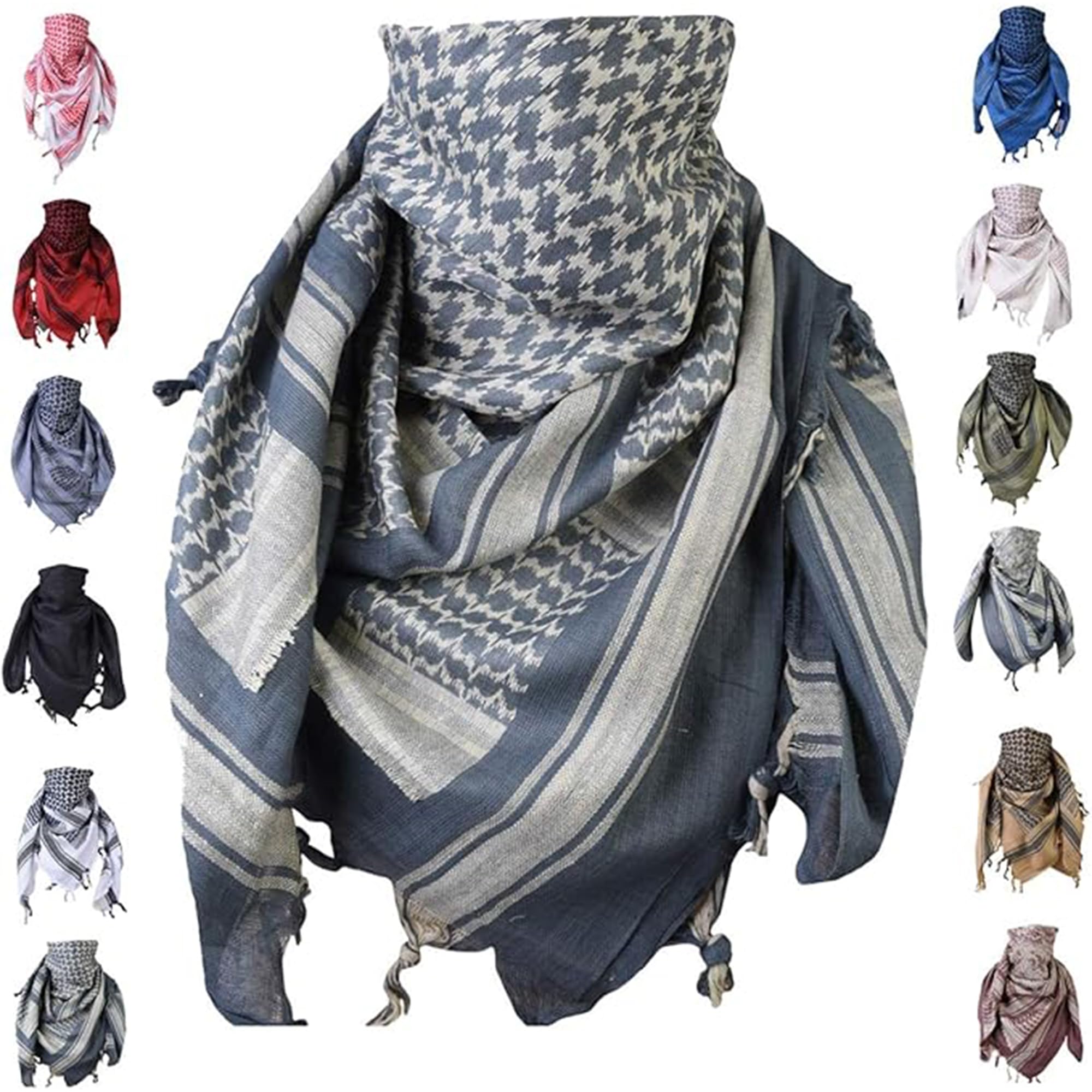 Shemagh scarf men & women tactical 100% cotton military head neck wrap shawl motorcycle hiking paintball face mask 42”x42”