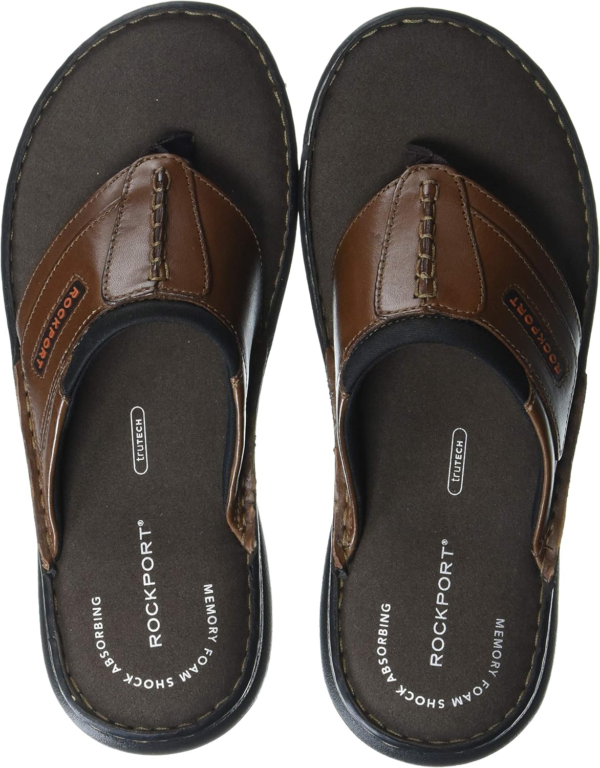 Rockport Men's Darwyn Thong Flip-Flop, Coach Brown, 065 W US | Sandals -  Amazon.com