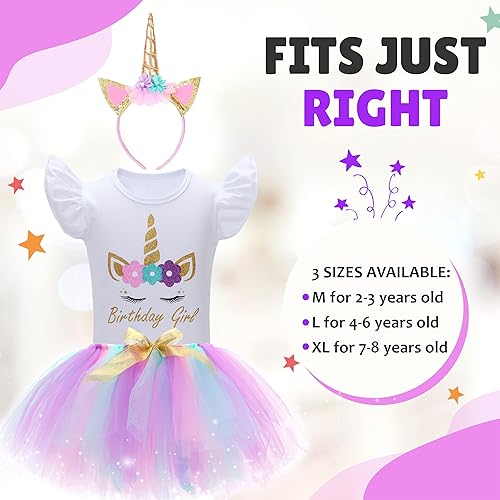 Miniatura 7 de Unicorn Birthday Outfit for Girl Unicorn Tutu Dress Birthday Girl Shirt with Headband