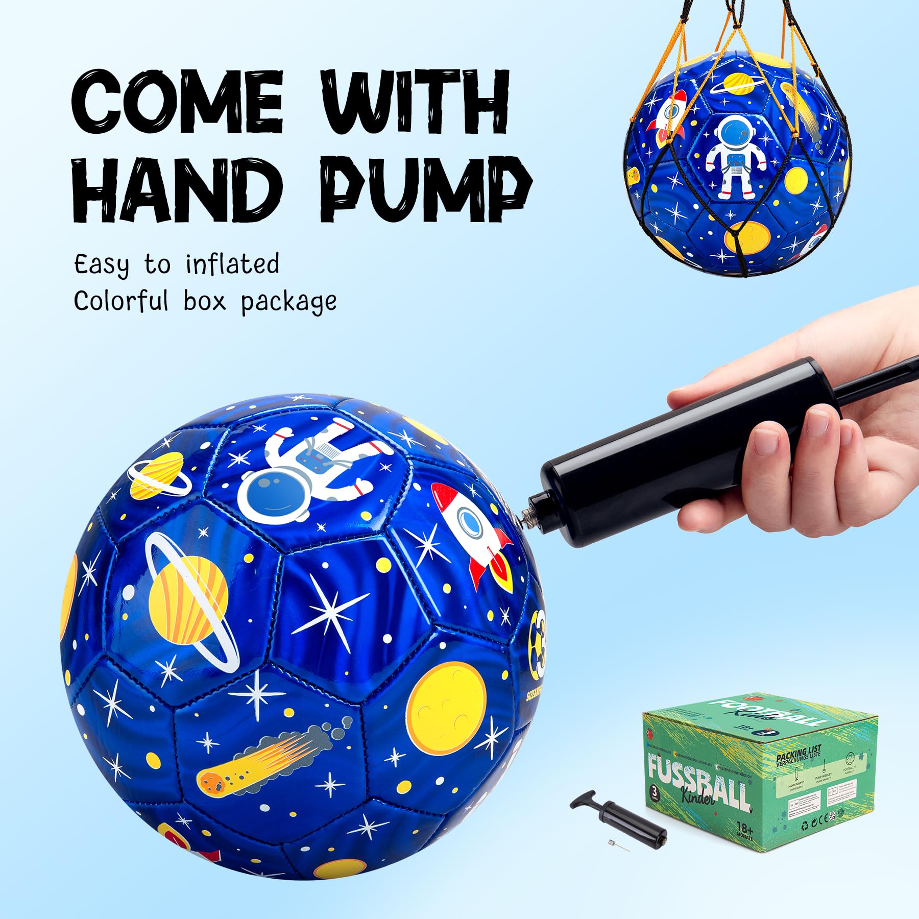 INPODAK Toddler Football, Footballs Size 3, Kids Ball, Football Gift for Boys 1 2 3 4 5 Years Old - Image 3