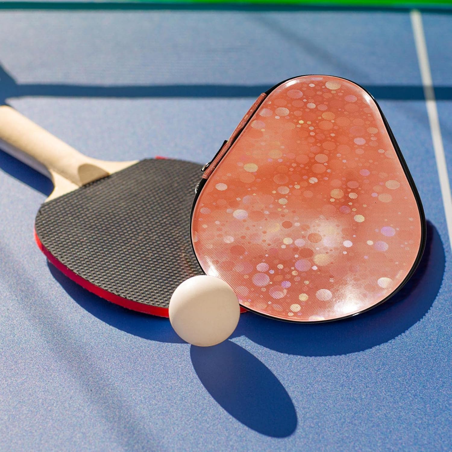 最大72 オフ ピンポンパドルカバー ボール収納付きテニスパドルカバー 卓球ラケットカバー 卓球バットバッグ ボールケース付き防水ピンポンパドルバットポーチ Thriae Cmdb Md