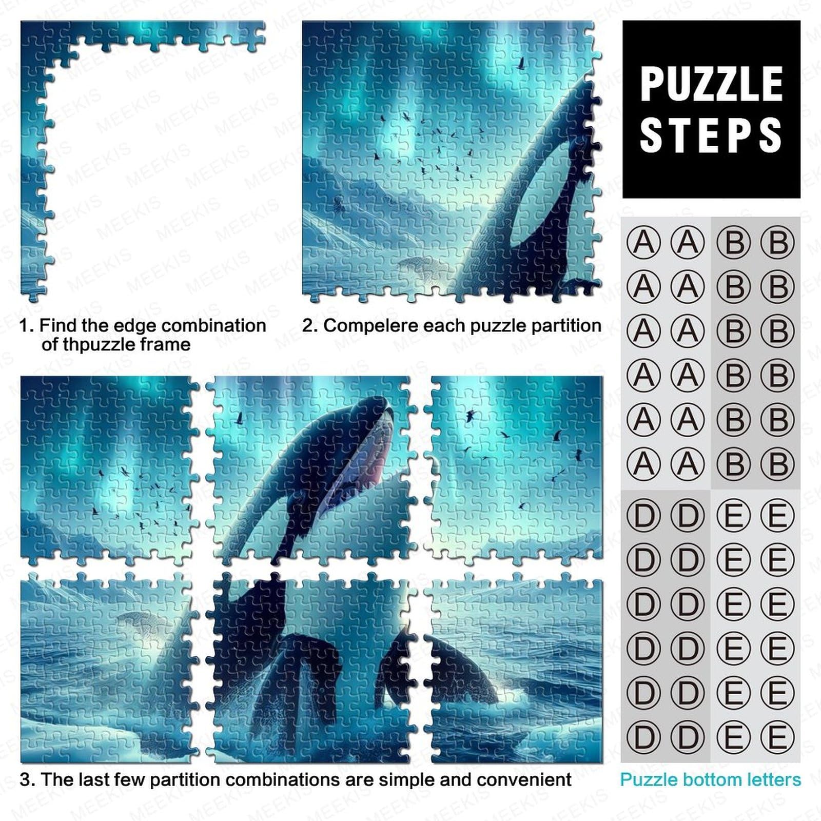 Puzzle Für Erwachsene 1000 Teile – Ozeantiere Motiv, Aus Stabilem Karton, Ab 14 Jahre