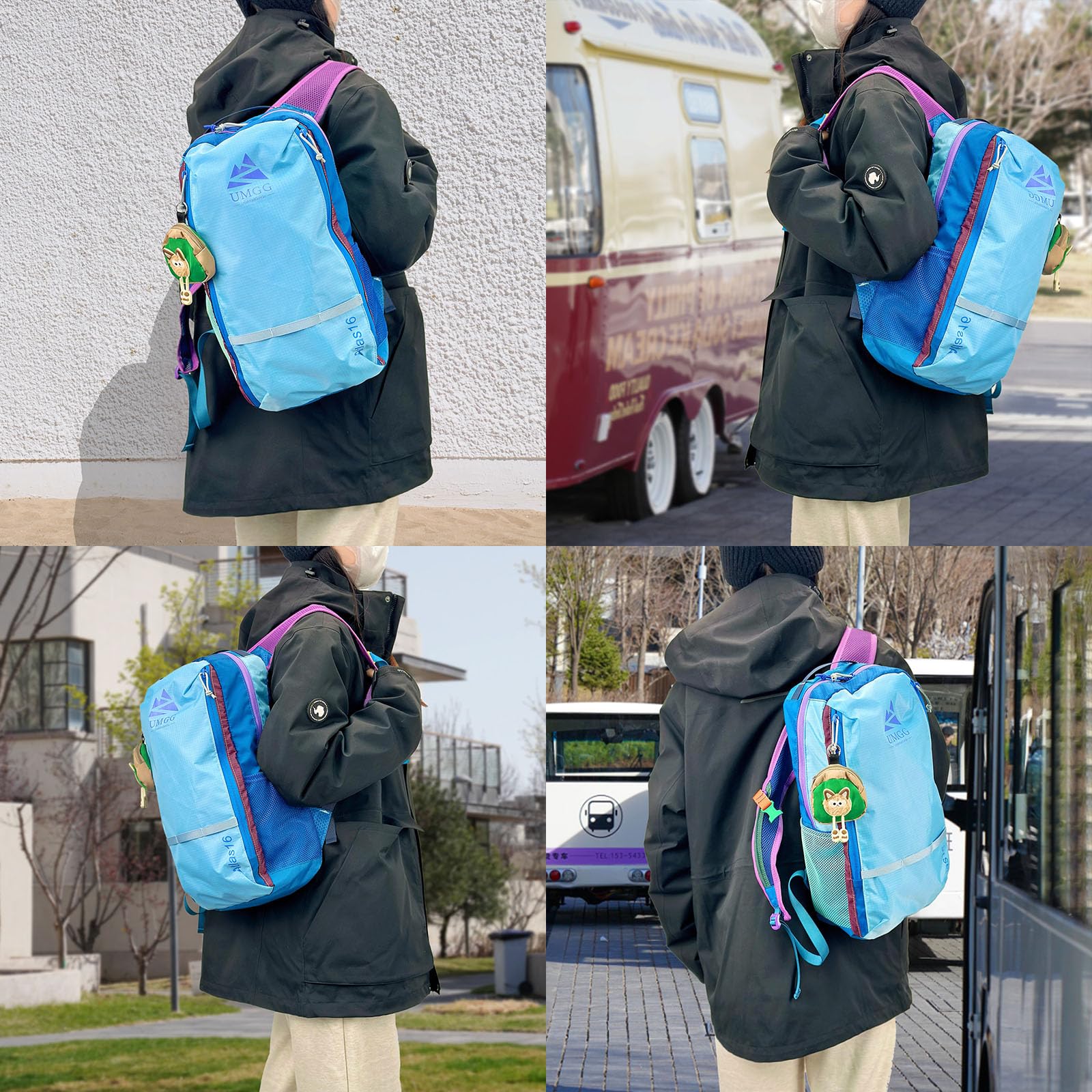 Mochila de senderismo pequeña de 16 L, ultra ligera, plegable, mochila de viaje informal para mujeres y hombres 5