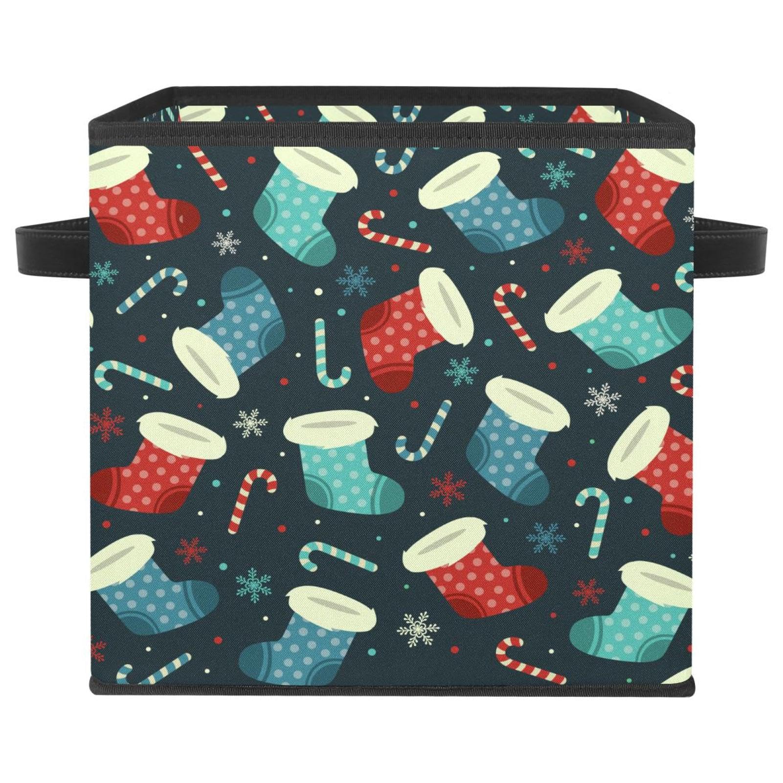 Boîte de rangement pliable cube en tissu pour vêtements, jouets et maison