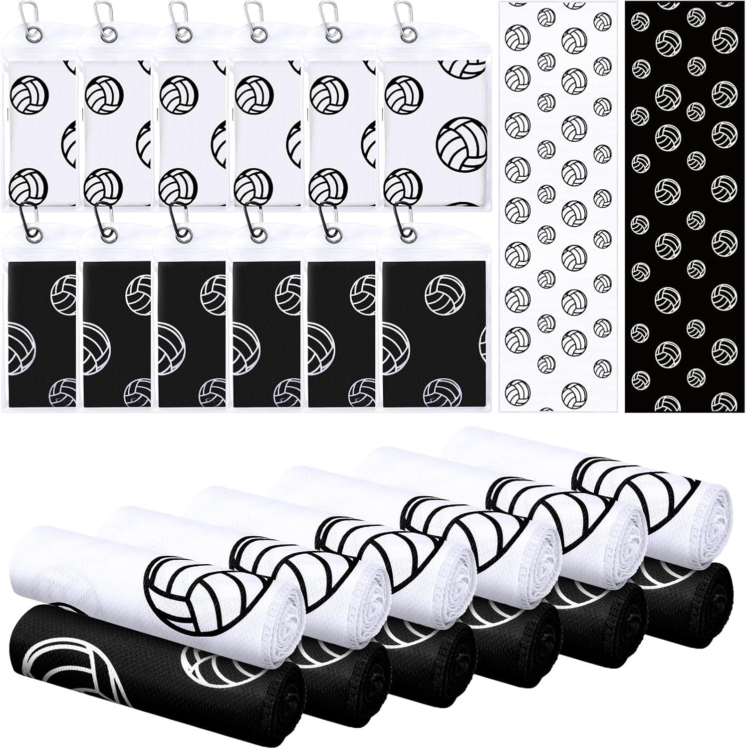 Mindsoft 24 Set Cooling Towels Baseball Basketball Soccer Softball Volleyball with Carrying Pouch Bulk Breathable Microfiber Towel Fast Drying for Party Favors Team Gift (Softball,40 x 12 Inch)