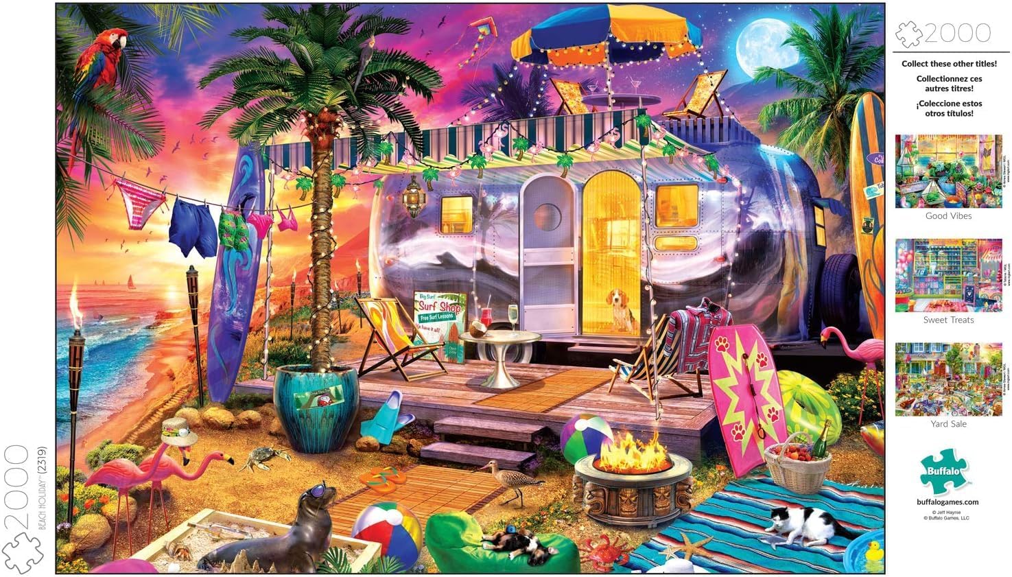 Buffalo Games - Jeff Haynie - Beach Holiday - 2000 Piece Jigsaw Puzzle for Adults Challenging Puzzle Perfect for Game Nights - Finished Size is 38.50 x 26.50